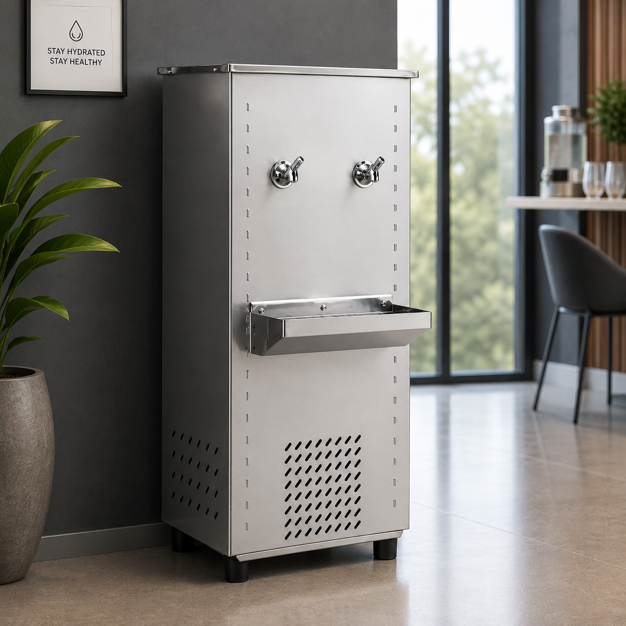 AQUA STAR 25 USG T2 Commercial Water Cooler | 2 Taps | 34L Storage | Stainless Steel
