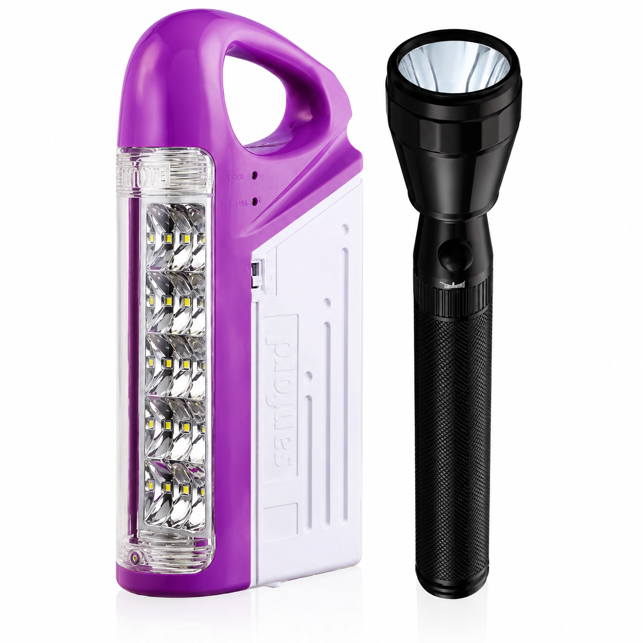 sanford Rechargeable LED Emergency Lantern 2-in-1 Combo | USB Charging | 1200m Flashlight | SF6151SEC
