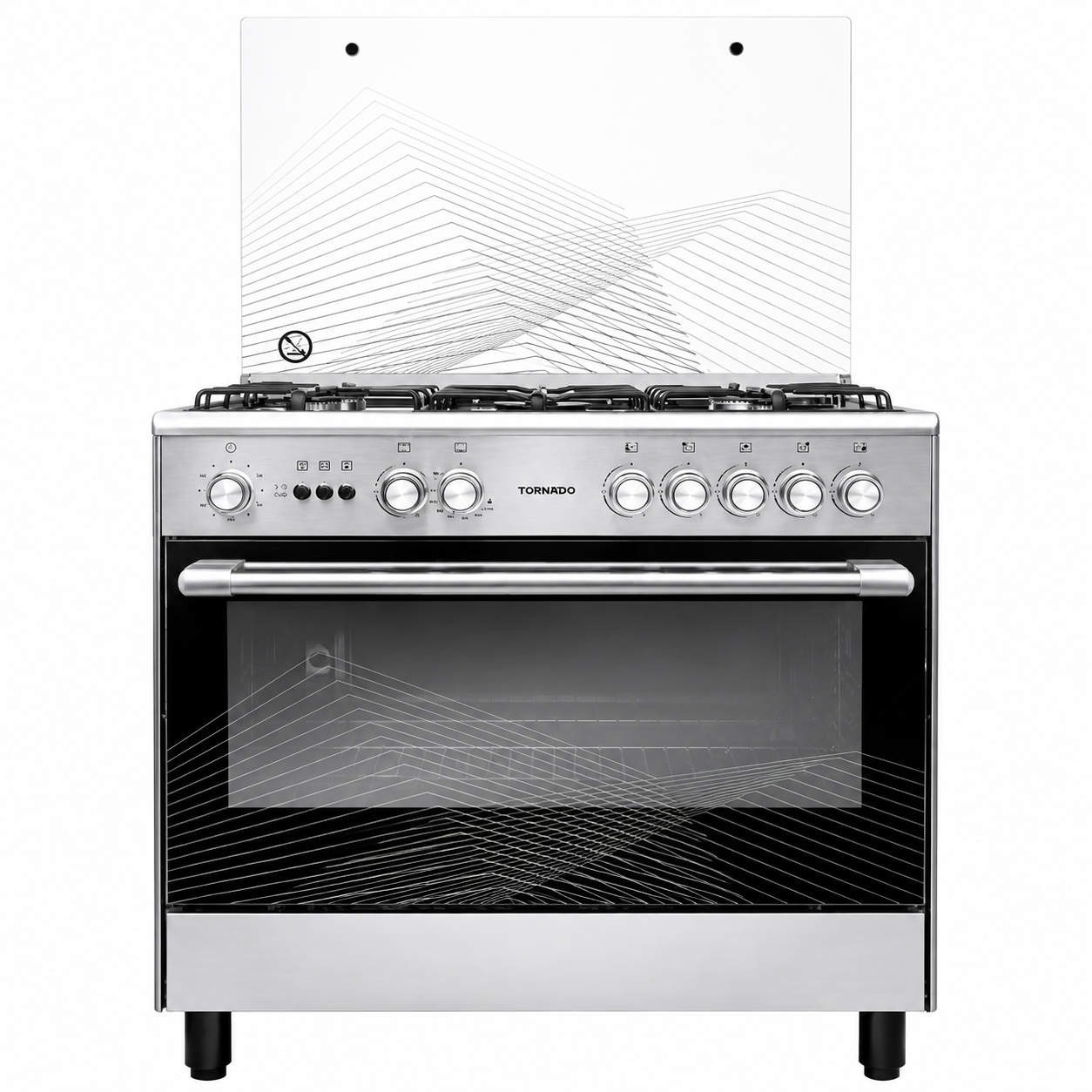 TORNADO 9T10BRC1X01SG 90×60cm Freestanding Gas Cooker | 5 Italian Sabaf Burners | Full Safety | Stainless Steel