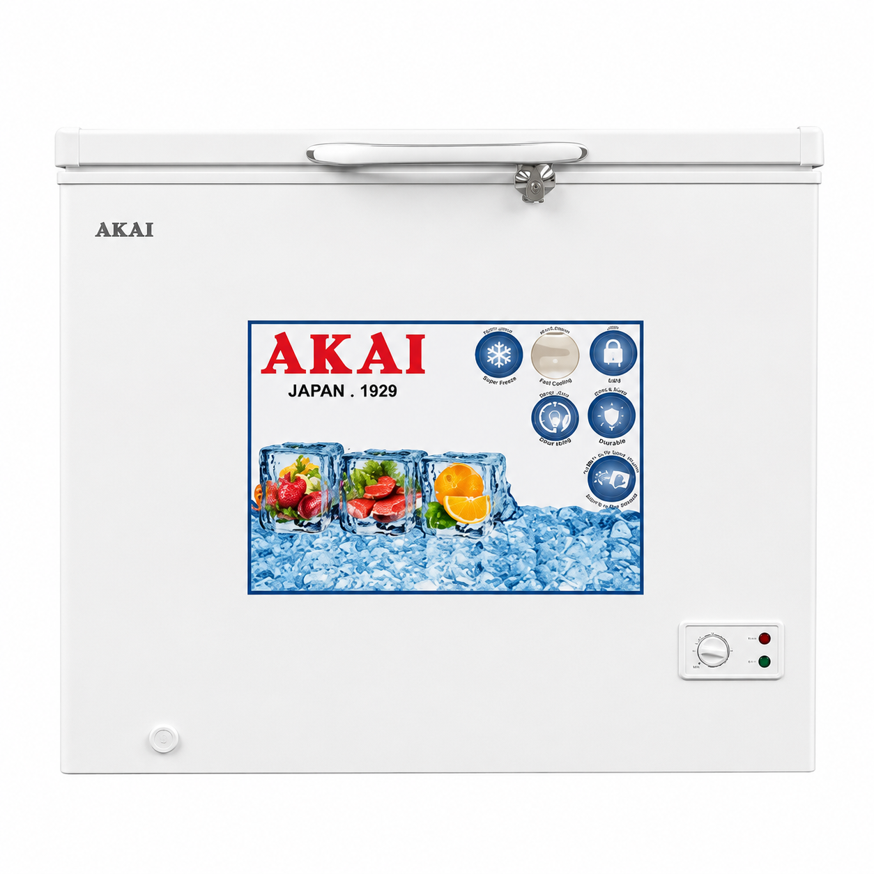 Akai ACF-600K 397L Chest Freezer | Digital Inverter Compressor | Child Lock | White