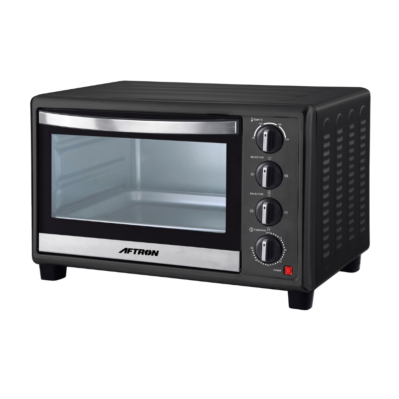 Aftron 55L Electric Oven Toaster with Rotisserie & Convection – Black | AFOT5500GRCK