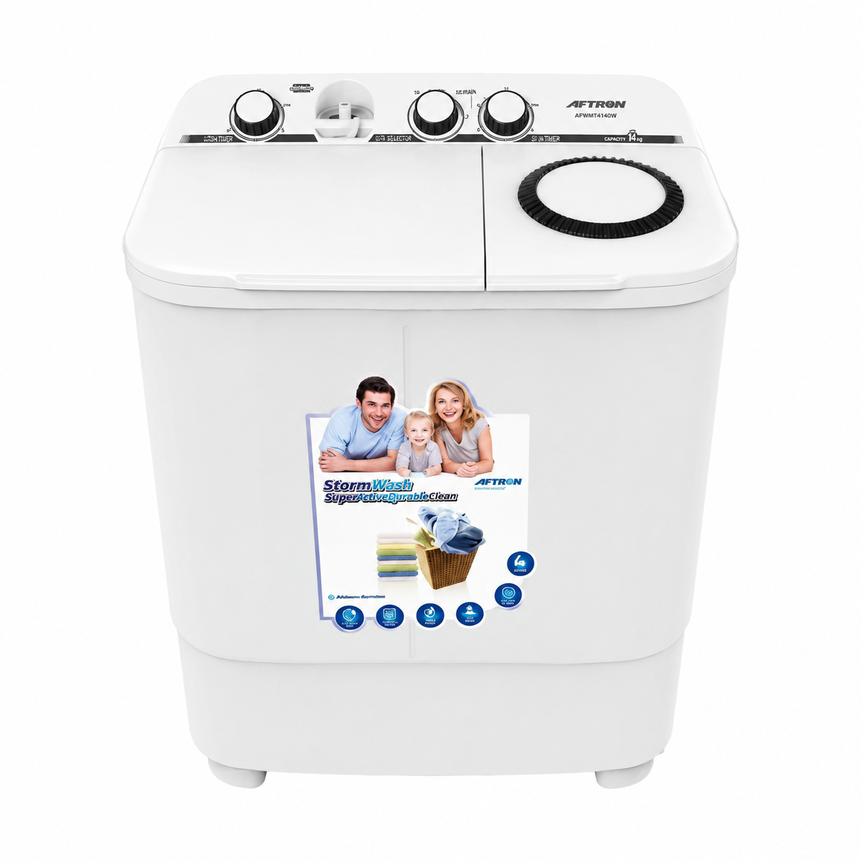 AFTRON 6kg Semi Automatic Twin Tub Washing Machine | Air Dry | Rust Proof Body | AFW66100X