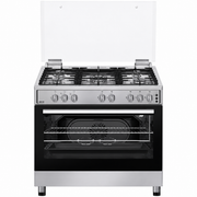 Akai AGC966RFS 90x60cm Gas Cooker with Fan | 5 Burner Full Safety Gas Grill | Silver