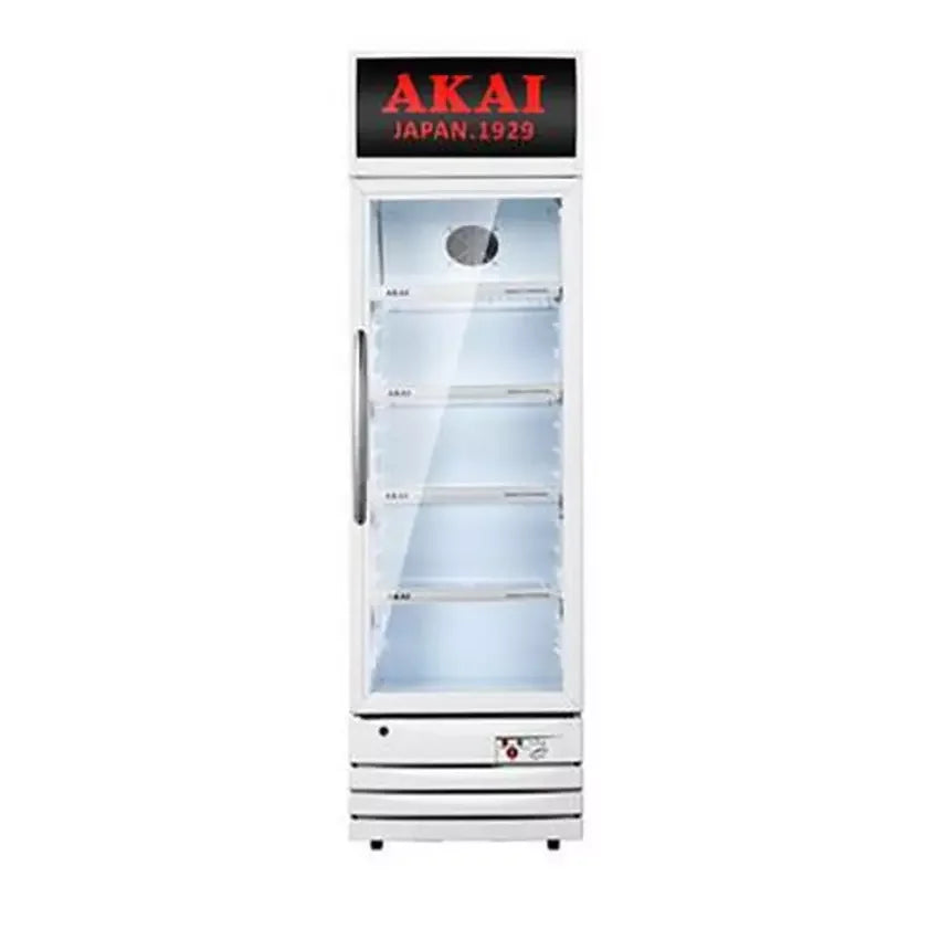 AKAI Showcase Chiller ASC-39Q – Upright Single Door Merchandiser Chiller (320ltr L), LED Lighting, Adjustable Shelves