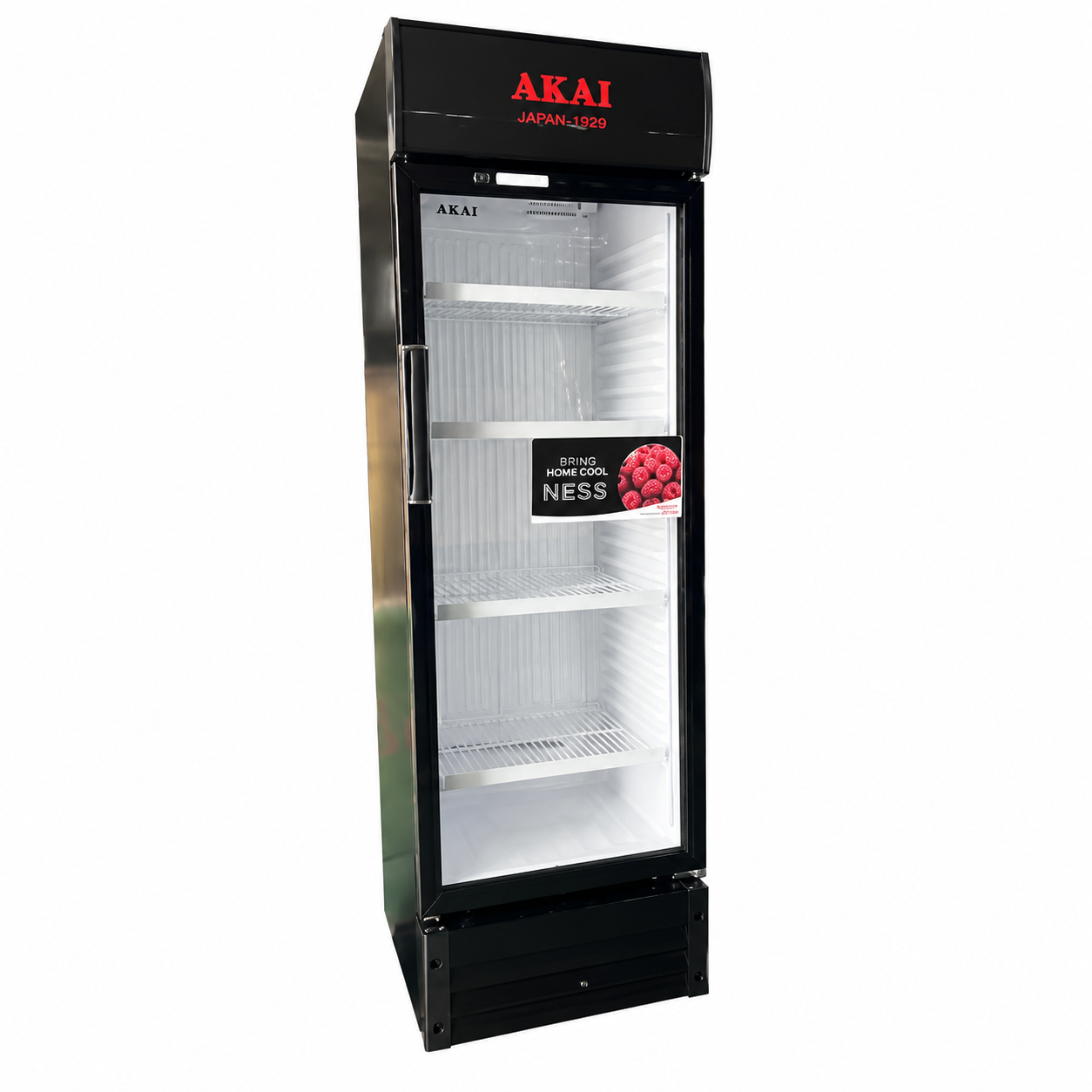AKAI Showcase Chiller 425L ASC-491K | Single Glass Door | Direct Cooling | Black