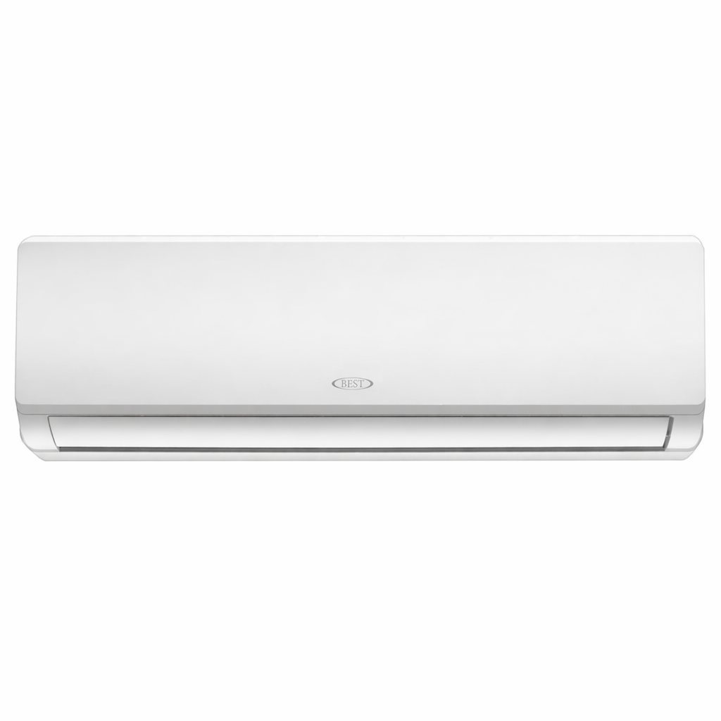 Best Split Air Conditioner BSTS18CNE2 – 1.5 Ton, 18,000 BTU, Rotary Compressor, 6-in-1 Filter, Gold Fins, White