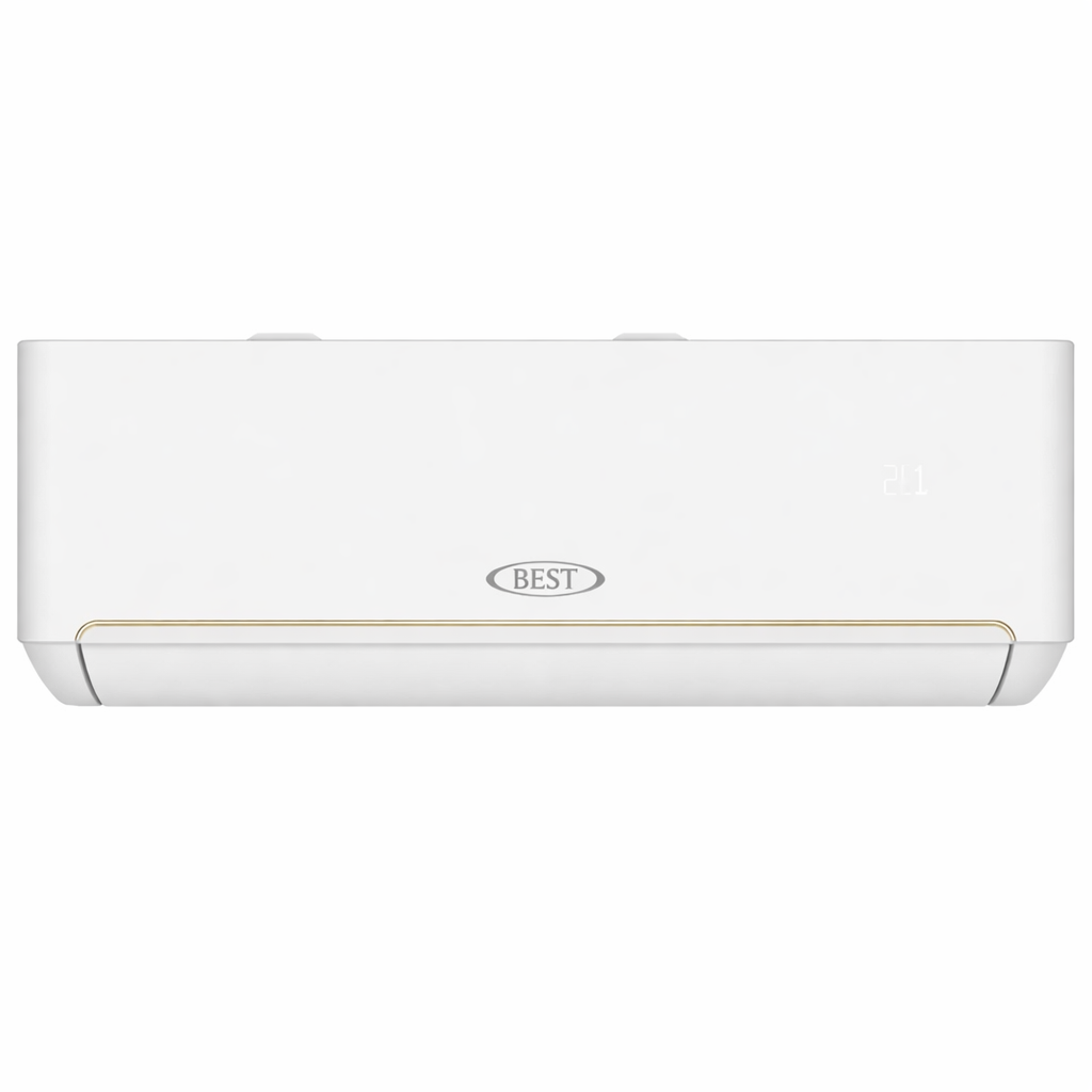 Best Split Air Conditioner BSTS18PRO – 1.5 Ton, 18,300 BTU, Rotary Compressor, 6-in-1 Filter, Gold Fins, Turbo Mode, White