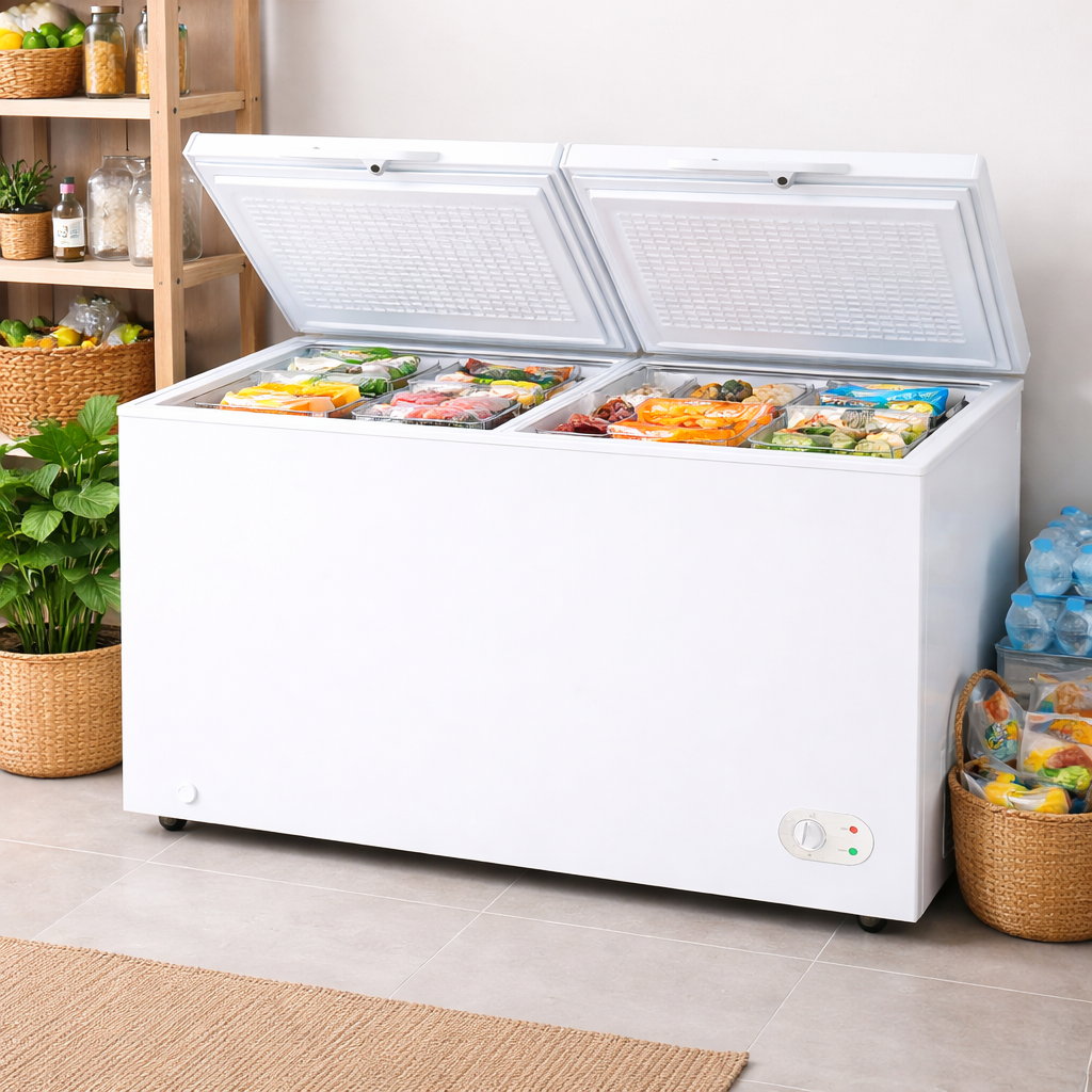 Best 510L Double Door Chest Freezer – BT-CF510WD | R600a Refrigerant | Commercial Deep Freezer