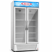 BEST Display Chiller BT-DC660F 660L Double Door Commercial Refrigerator with LED Light