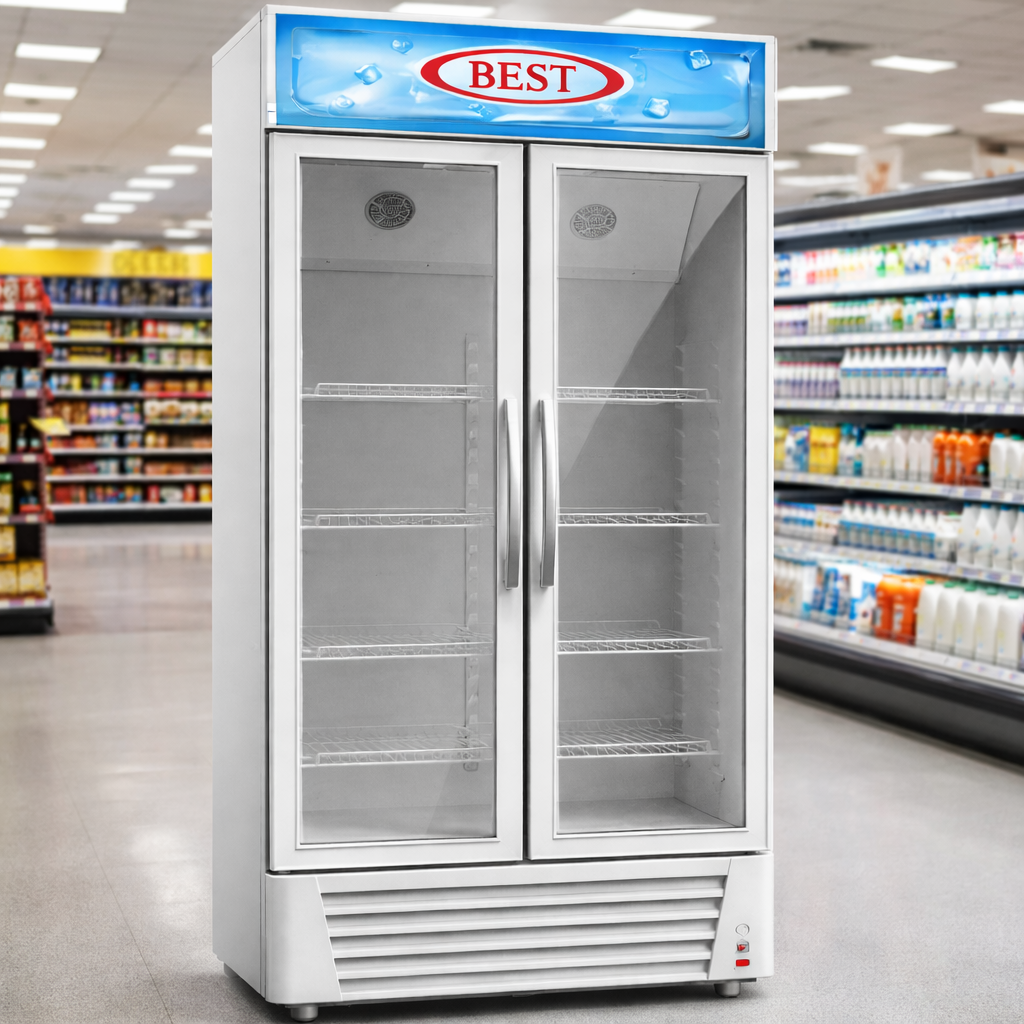 BEST Display Chiller BT-DC660F 660L Double Door Commercial Refrigerator with LED Light