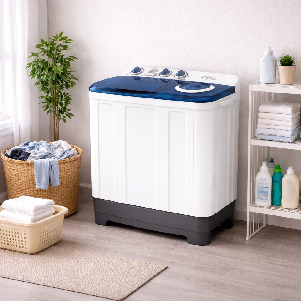BEST 12KG Twin Tub Washing Machine BT-WM120TT – Semi Automatic Washer & Dryer
