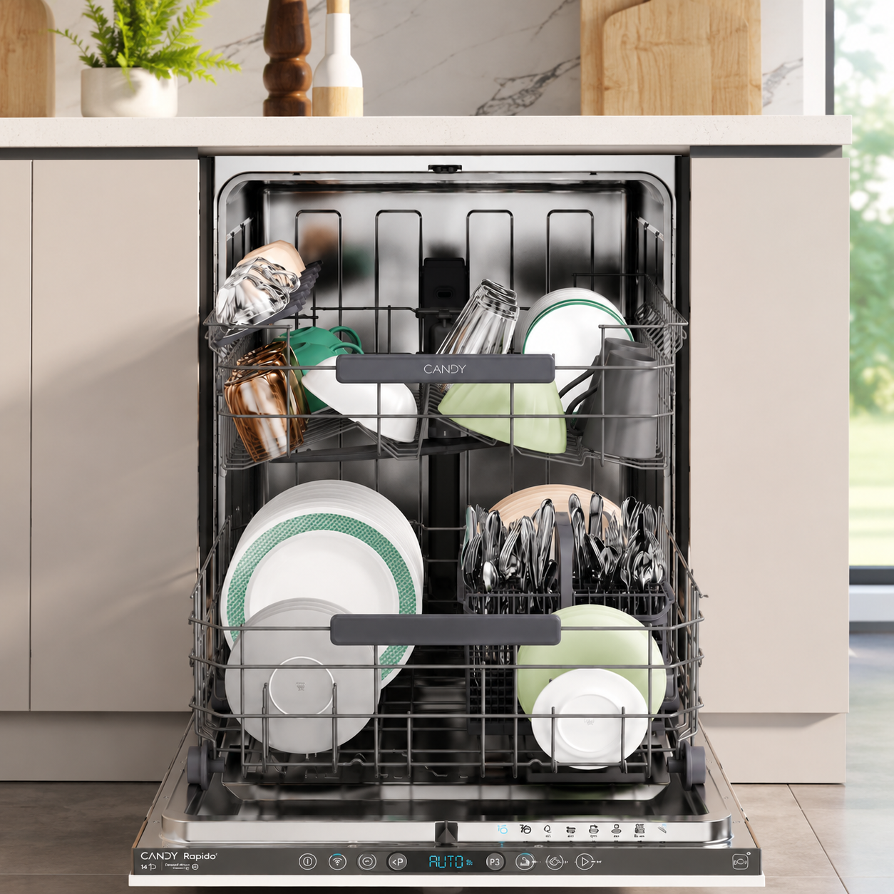 Candy Fully Built-In Dishwasher 14 Place Settings CI-4E7F0A-19 Wi-Fi & Bluetooth