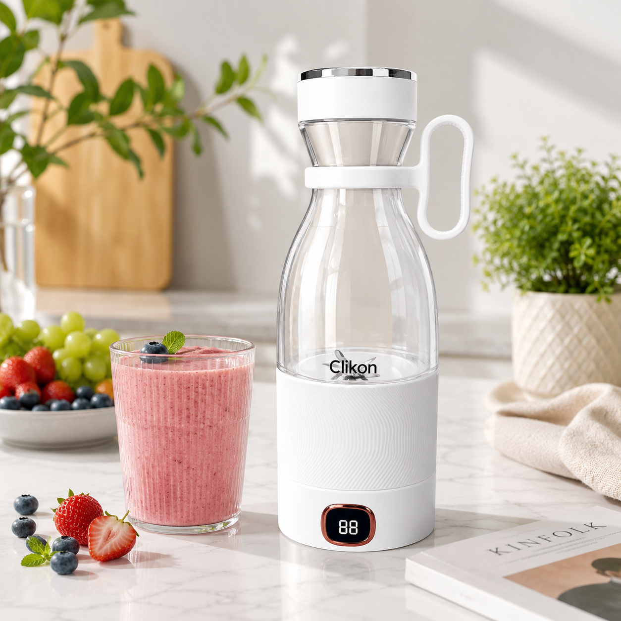 Clikon CK1207 Portable Smoothie Maker 350ml | Rechargeable Blender | 2600mAh Battery