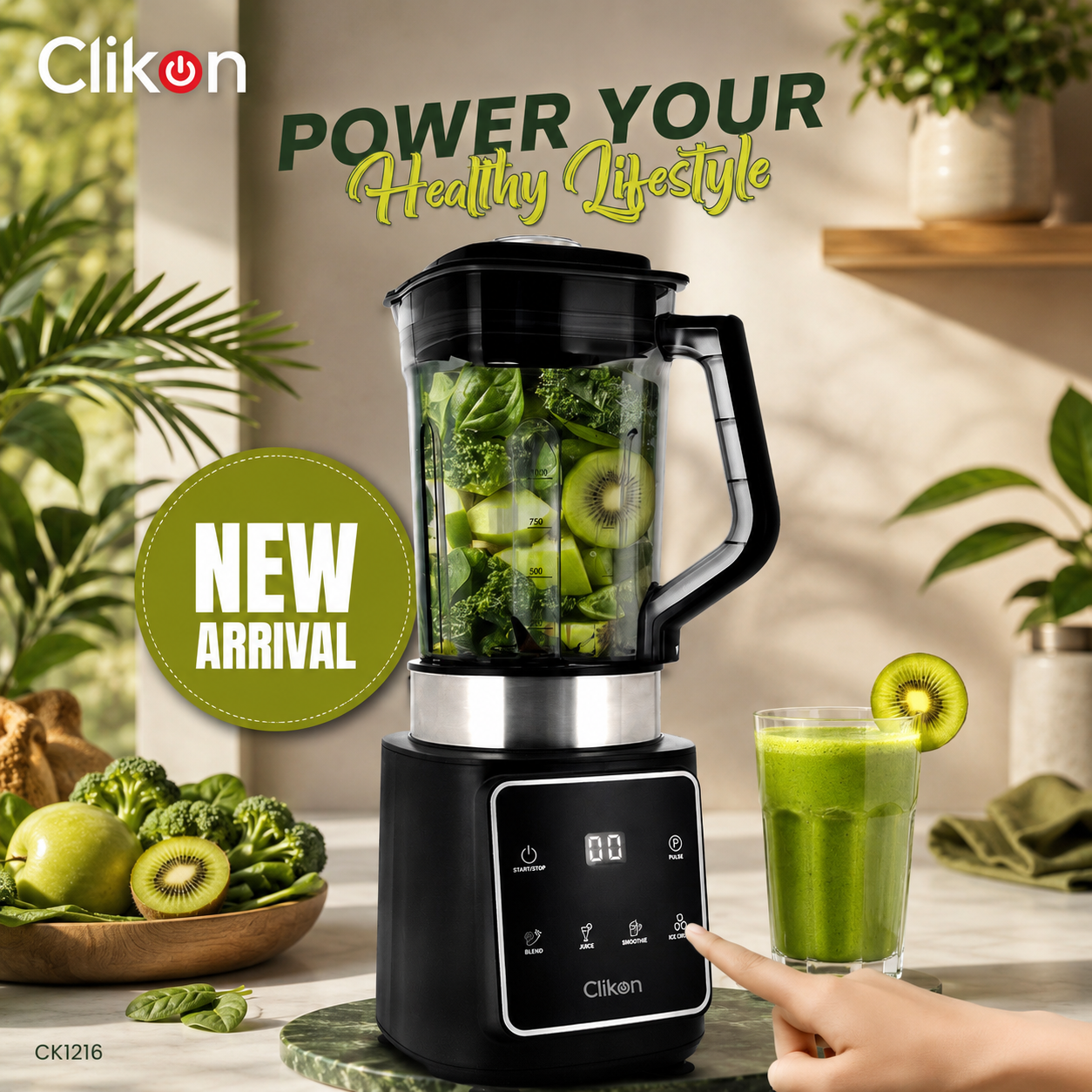 Clikon CK1216 Digi Blend Juice Master Blender 1.5L | 900W Digital Control Blender | 4 Stainless Steel Blades