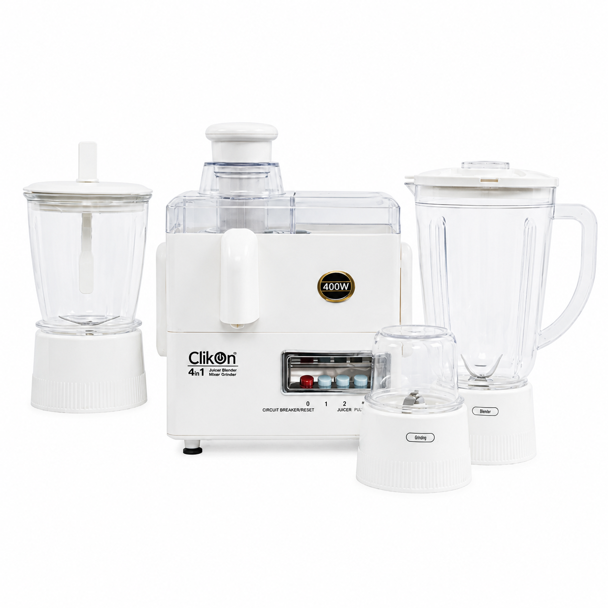 Clikon CK2150 4 in 1 Juicer Blender Grinder & Mixer | 600W | 1.7L Blender Jar