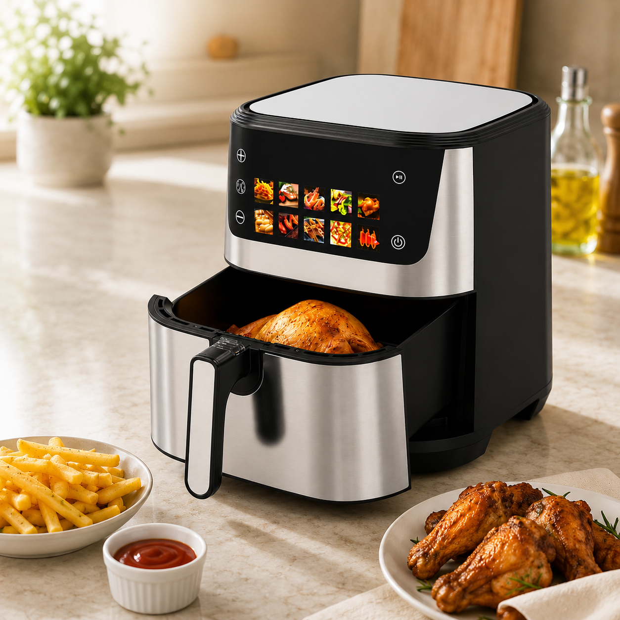 Clikon CK379 Digital AirChef Air Fryer 8L | Dual Heating | 2100W Digital Air Fryer