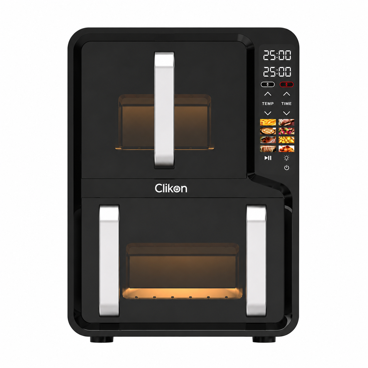 Clikon CK381 Digital AirChef Duo Air Fryer 12L | Dual Basket Air Fryer | 2800W