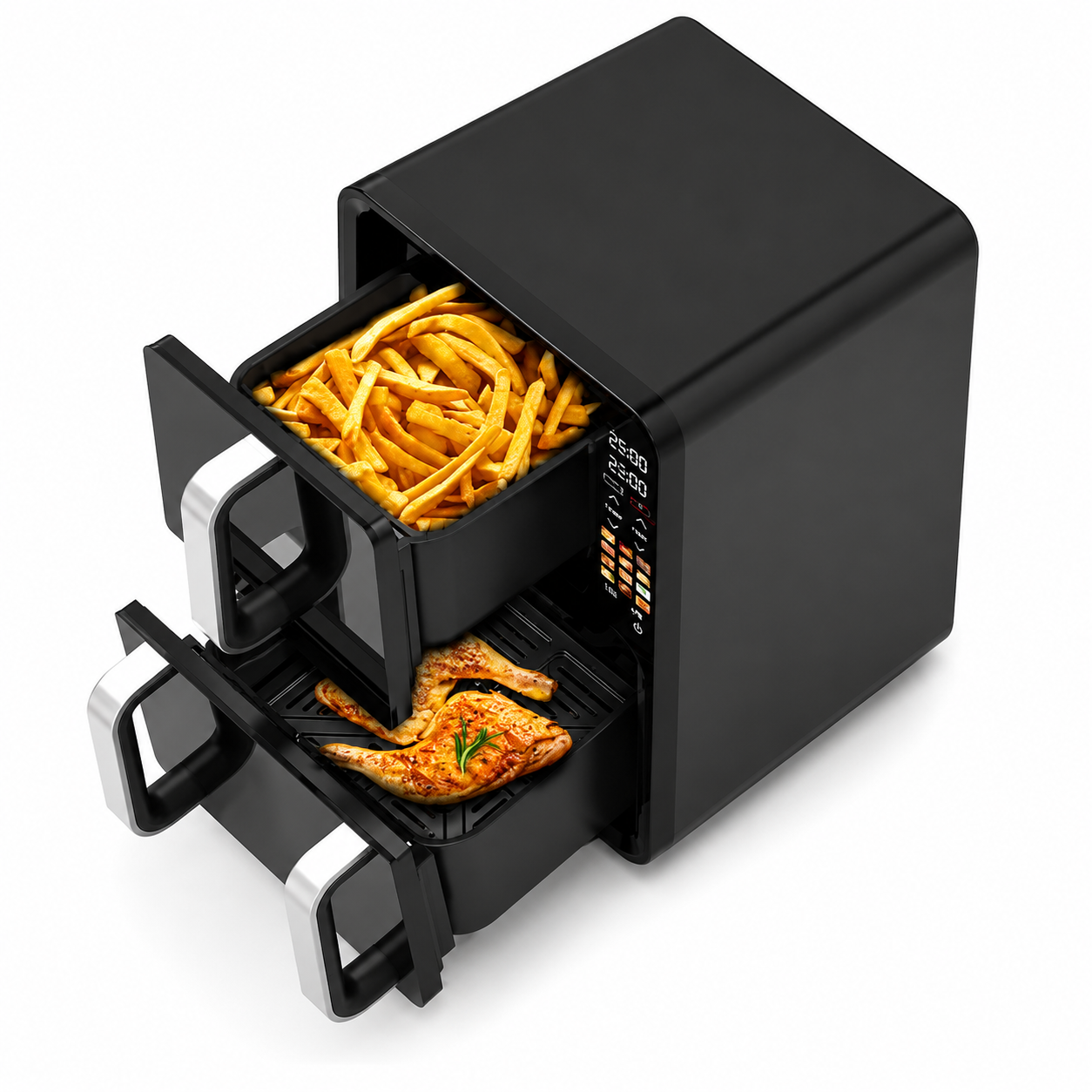 Clikon CK381 Digital AirChef Duo Air Fryer 12L | Dual Basket Air Fryer | 2800W