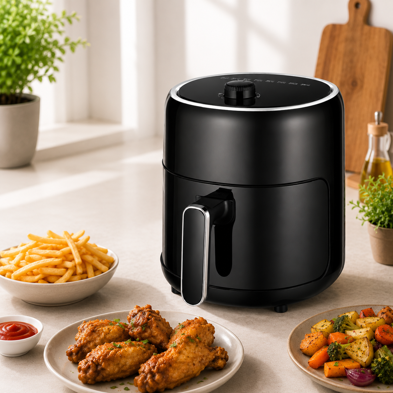 Clikon CK383 AirChef Air Fryer 4L | Manual Control | 1200W Oil-Free Fryer