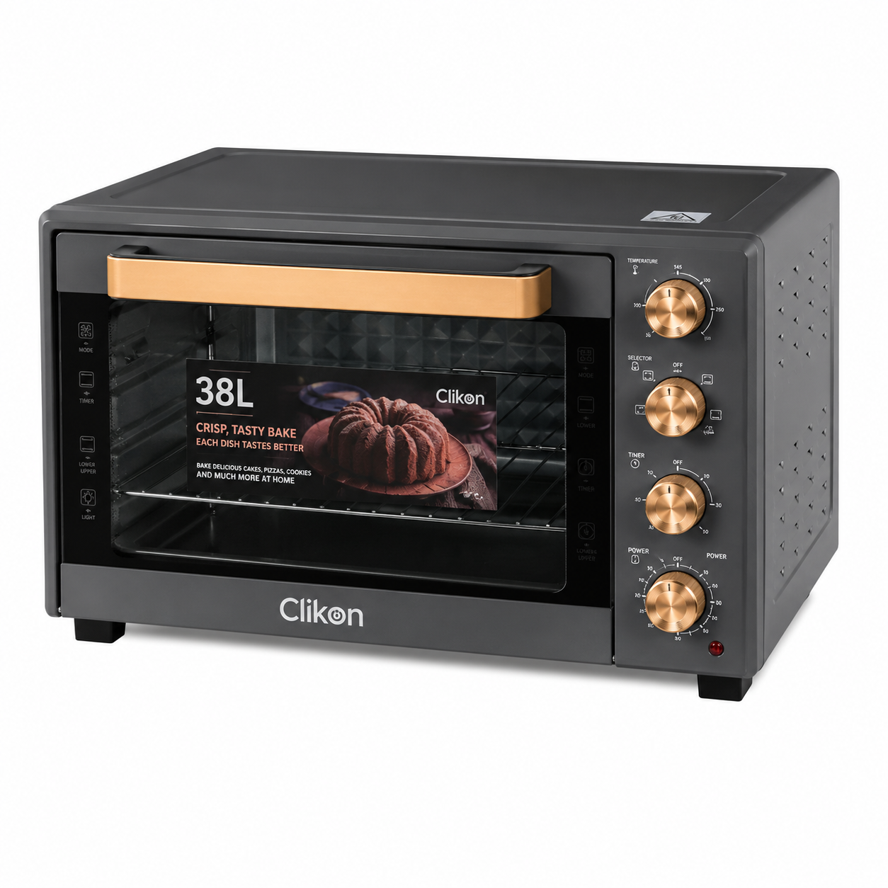 Clikon CK4360 DualChef Grill & Bake Electric Oven 38L | Rotisserie Convection Oven | 1600W