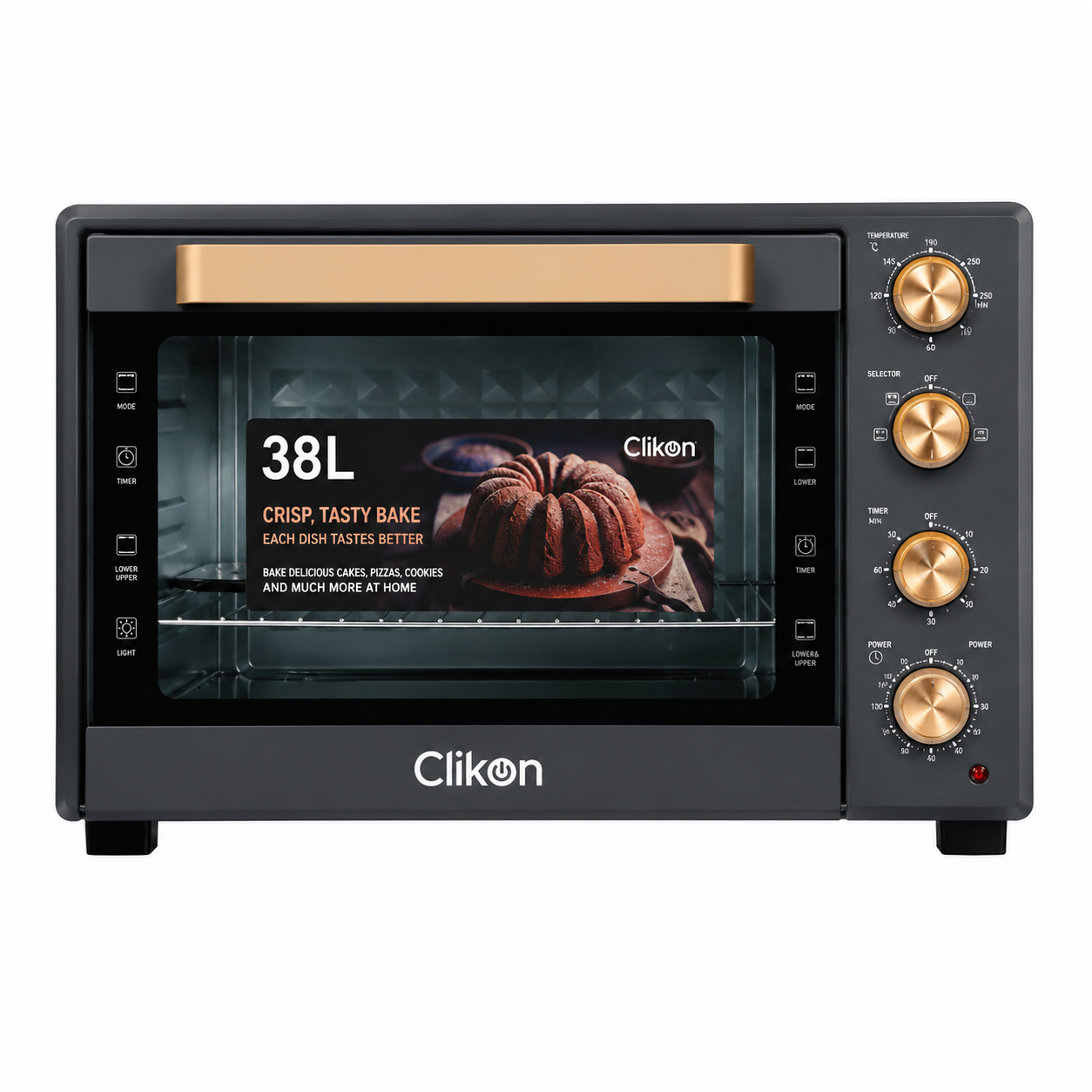 Clikon CK4360 DualChef Grill & Bake Electric Oven 38L | Rotisserie Convection Oven | 1600W