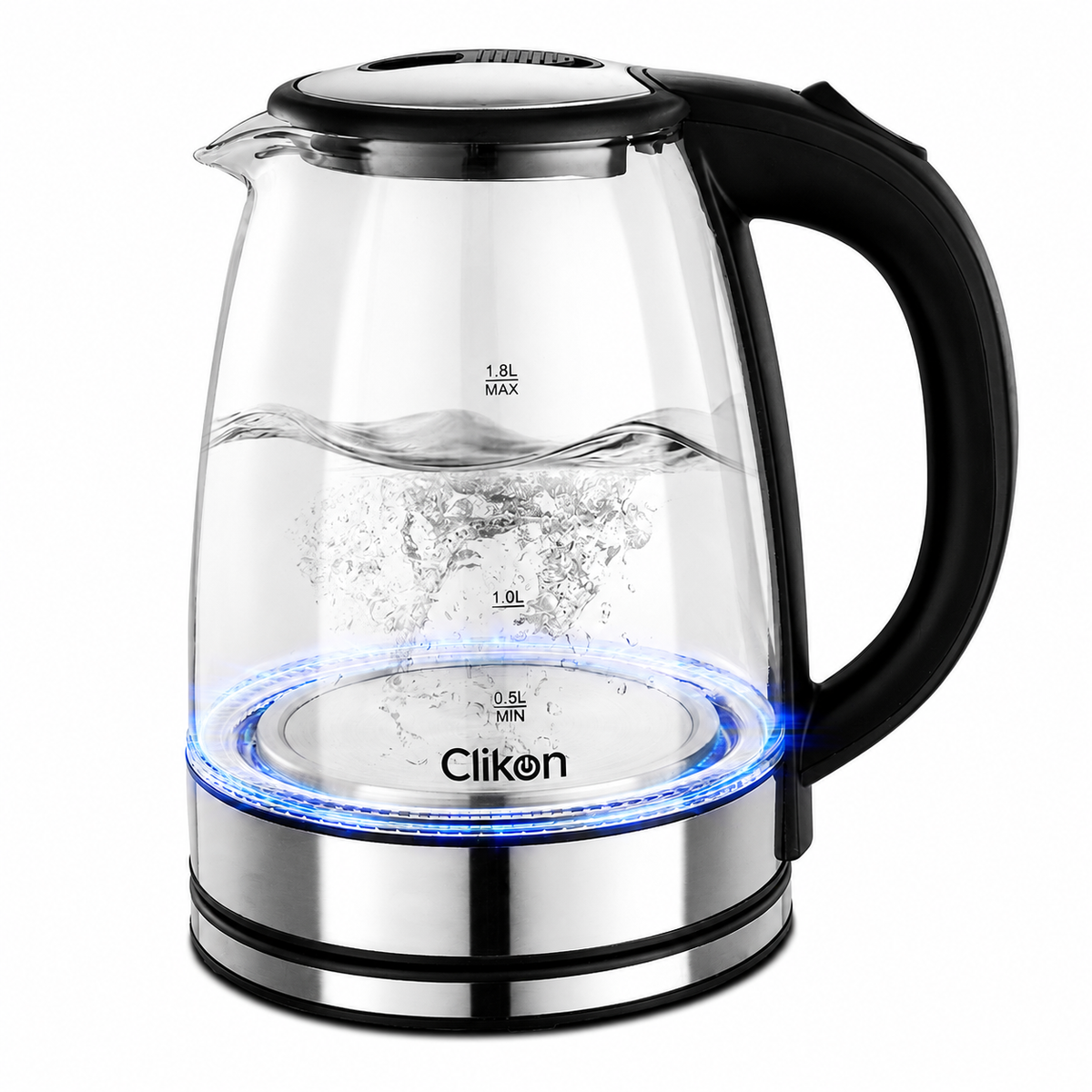 Clikon CK5138 1.8L Glass Kettle 1500W | Auto Shut-Off