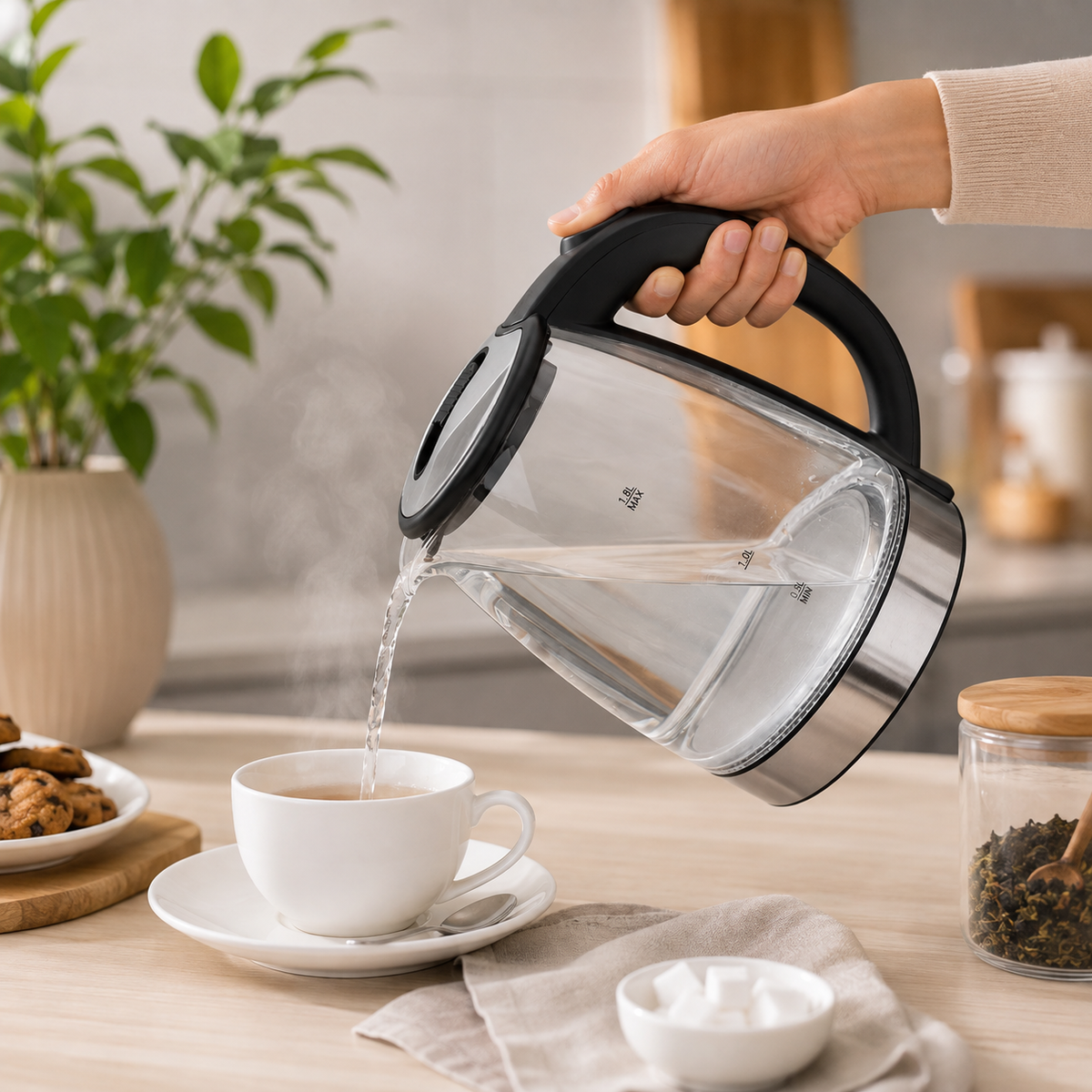 Clikon CK5138 1.8L Glass Kettle 1500W | Auto Shut-Off