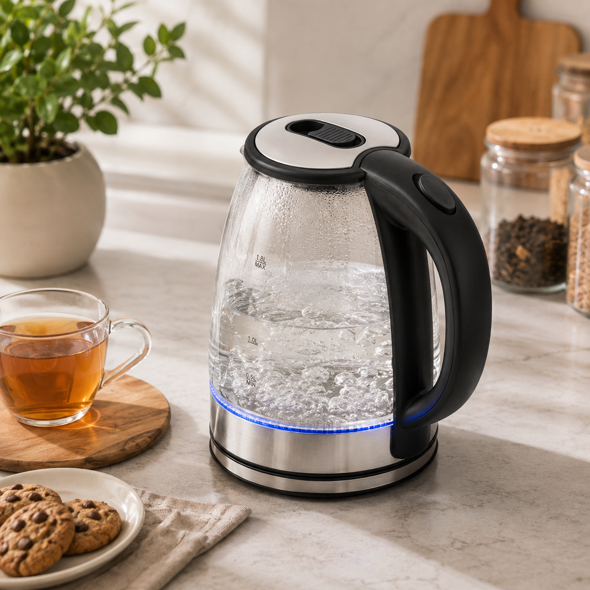 Clikon CK5138 1.8L Glass Kettle 1500W | Auto Shut-Off