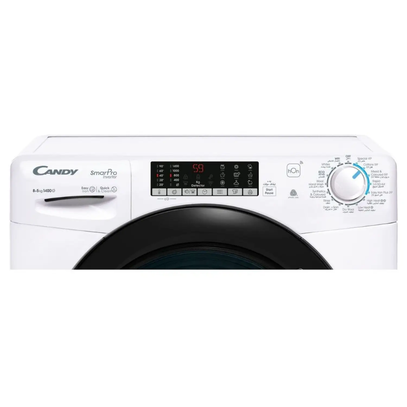 Candy CSOW4856TWMB-19 Front Load Washer & Dryer 8/5KG | 1400 RPM | SmartPro Inverter | Wi-Fi | Steam | White
