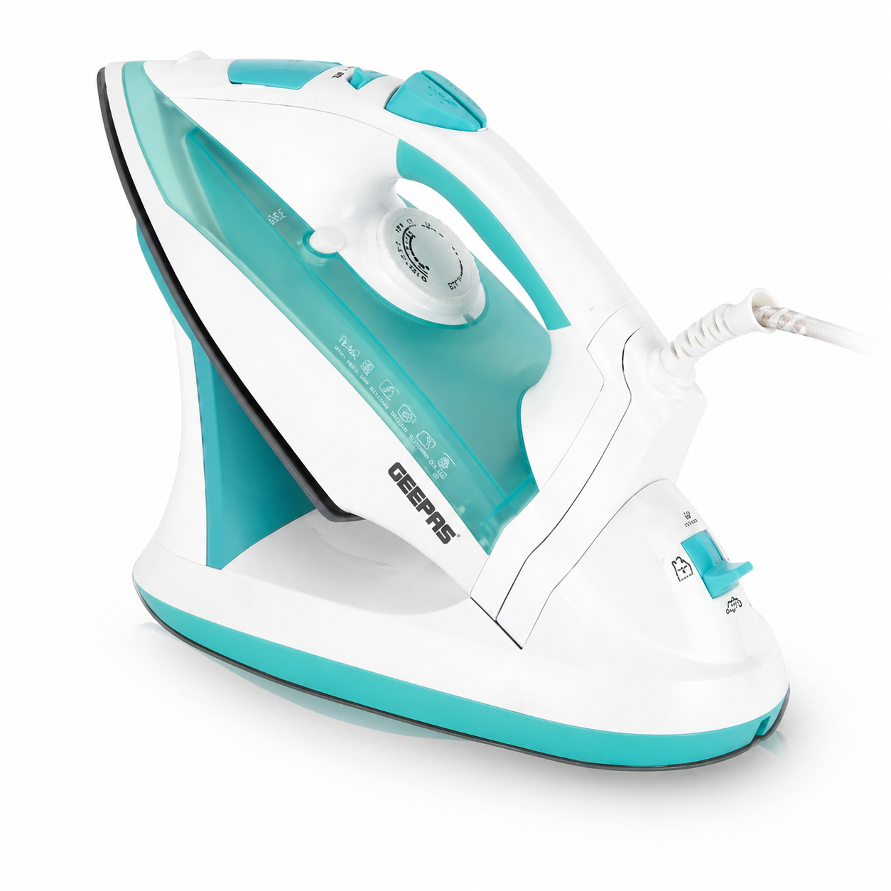 Geepas Cordless/Corded Steam Iron 2400W GSI24015 | Ceramic Soleplate | Steam Burst | Self-Cleaning | Vertical Steam