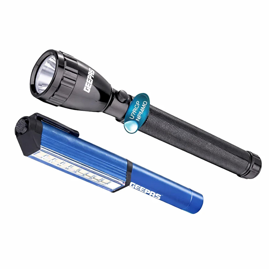 Geepas GFL4647 LED Rechargeable Waterproof Flash Light – Durable Outdoor Torch