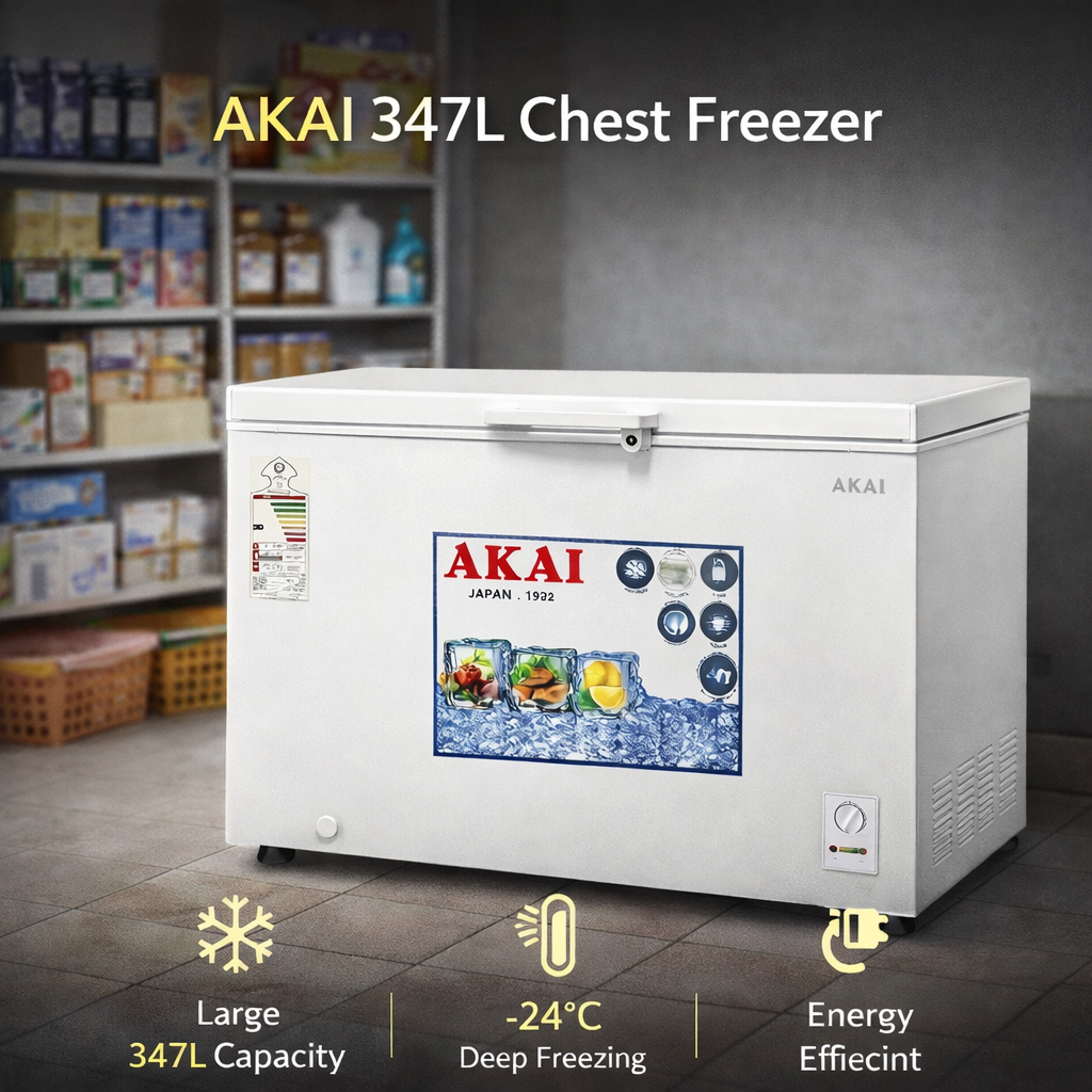 AKAI ACF-500K Chest Freezer 347 L – Mechanical Thermostat, Energy Efficient Freezing