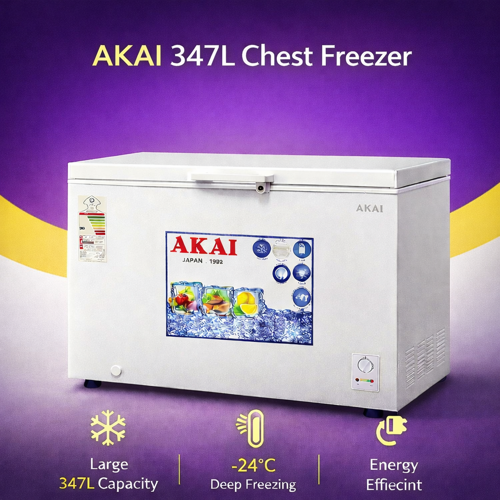 AKAI ACF-500K Chest Freezer 347 L – Mechanical Thermostat, Energy Efficient Freezing