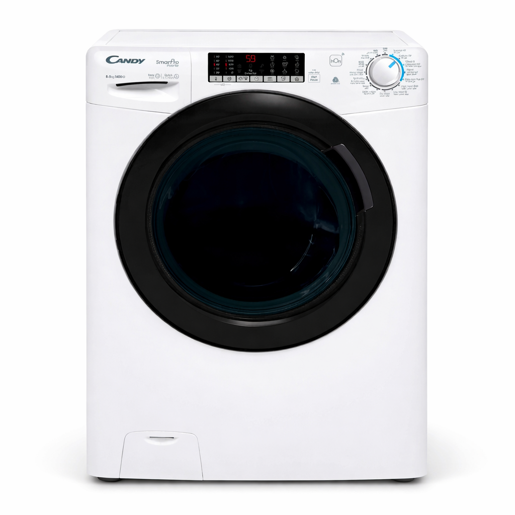 Candy CSOW4856TWMB-19 Front Load Washer & Dryer 8/5KG | 1400 RPM | SmartPro Inverter | Wi-Fi | Steam | White