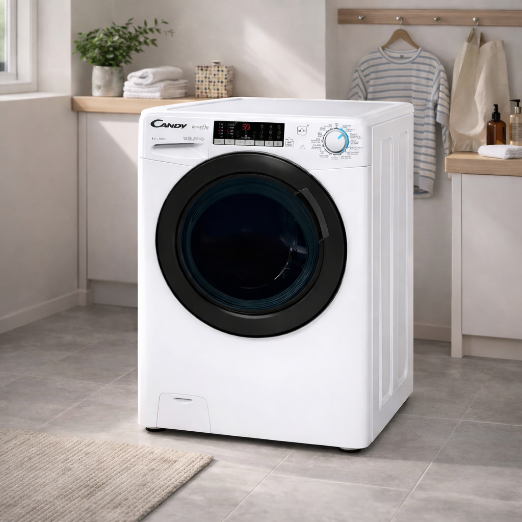 Candy CSOW4856TWMB-19 Front Load Washer & Dryer 8/5KG | 1400 RPM | SmartPro Inverter | Wi-Fi | Steam | White