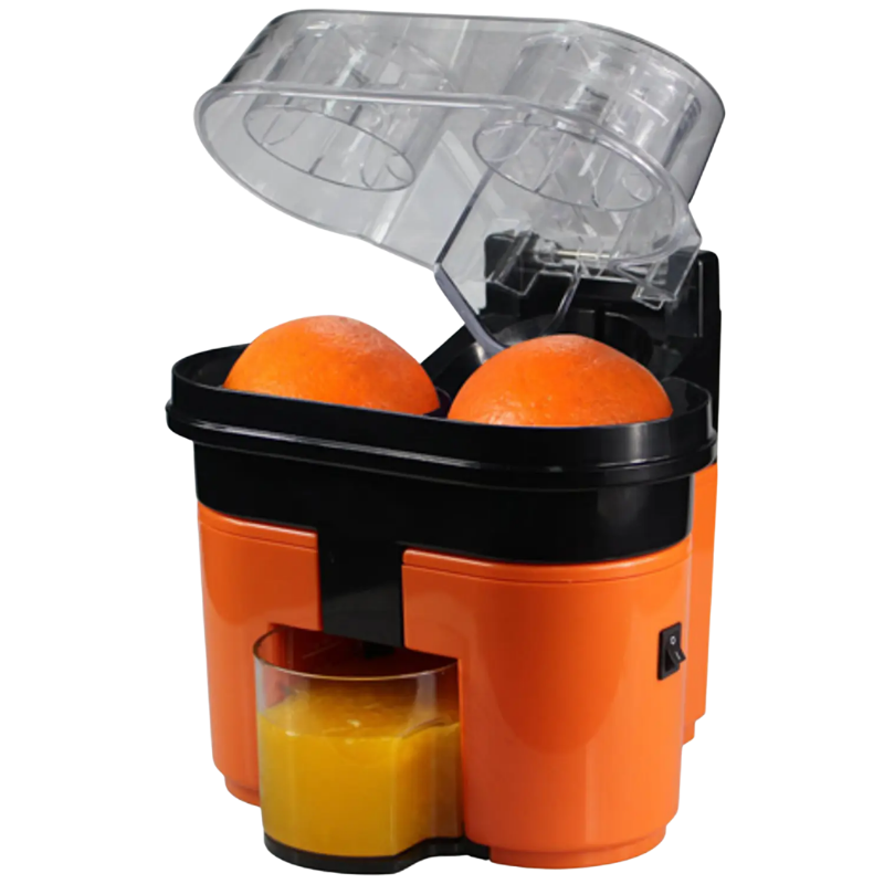 Clikon CK2258 2-in-1 Citrus Juicer – 90W Dual Squeezer with Built-in Citrus Slicer, One-Touch Operation, Easy Clean – Orange & Black (2 Year Warranty)