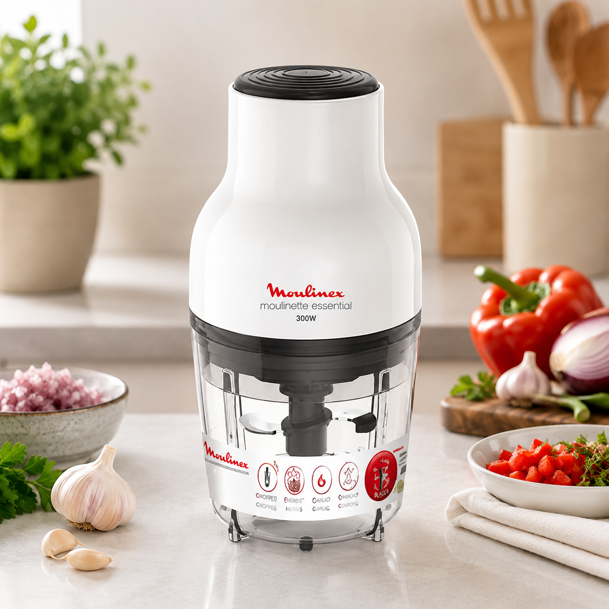 Moulinex DJ520127 Chopper | 400ml 4-Blade Moulinette Essential