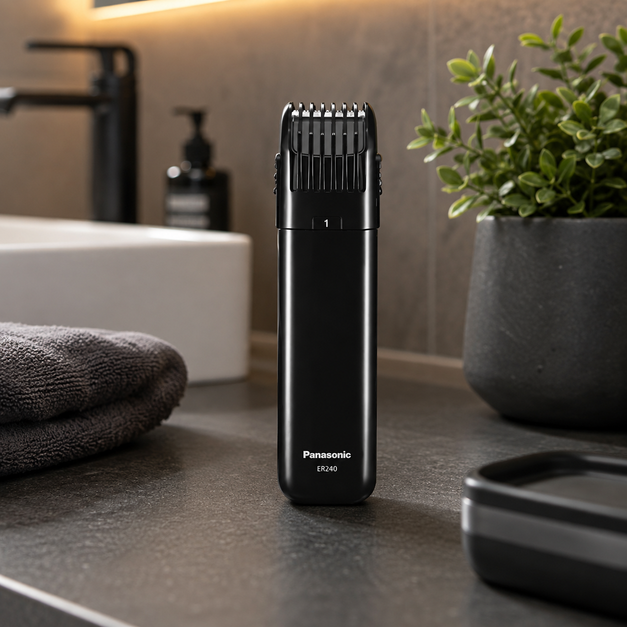PANASONIC ER240 Beard & Moustache Trimmer | 5-Step Length Adjustment | Stainless Steel Blades | Made in Japan