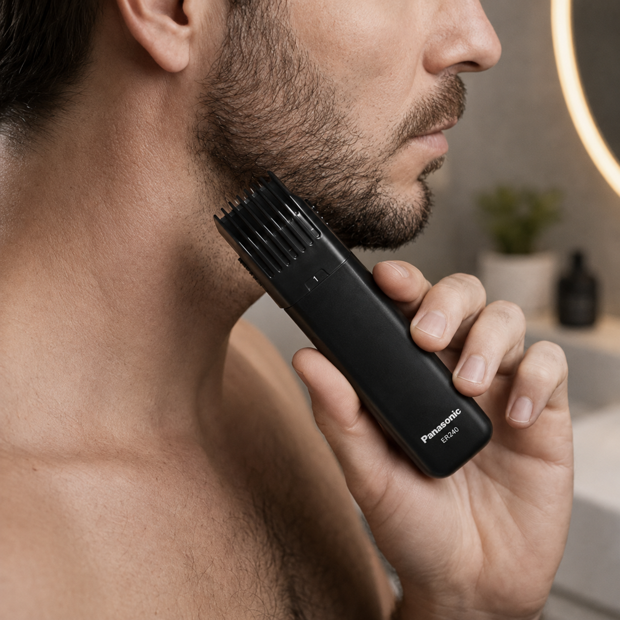 PANASONIC ER240 Beard & Moustache Trimmer | 5-Step Length Adjustment | Stainless Steel Blades | Made in Japan