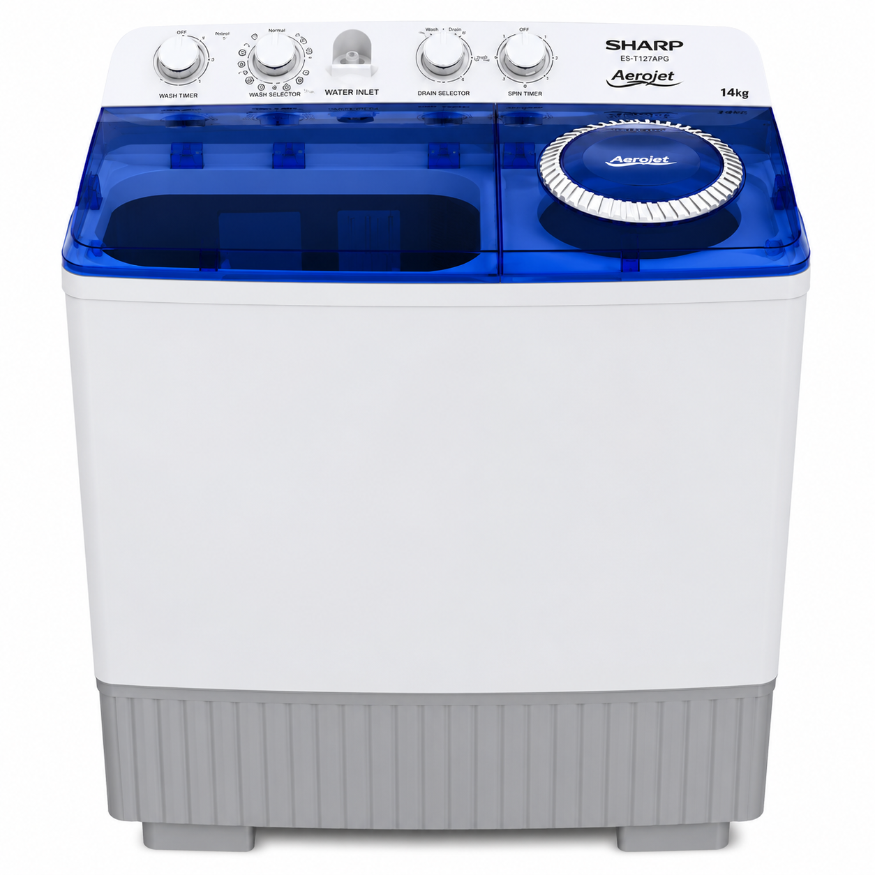 SHARP 14kg Semi Automatic Twin Tub Washing Machine | 900 RPM | Super Soak | ES-T148APG-Z