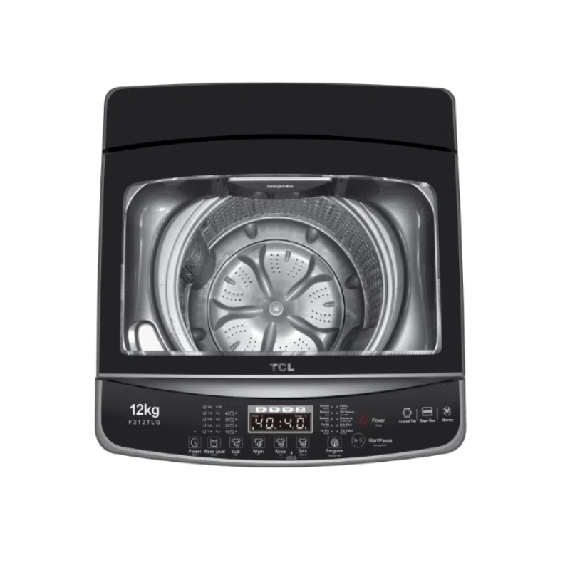 TCL 12KG Top Load Washing Machine F312TLG – Fully Automatic Washer with Fuzzy Control