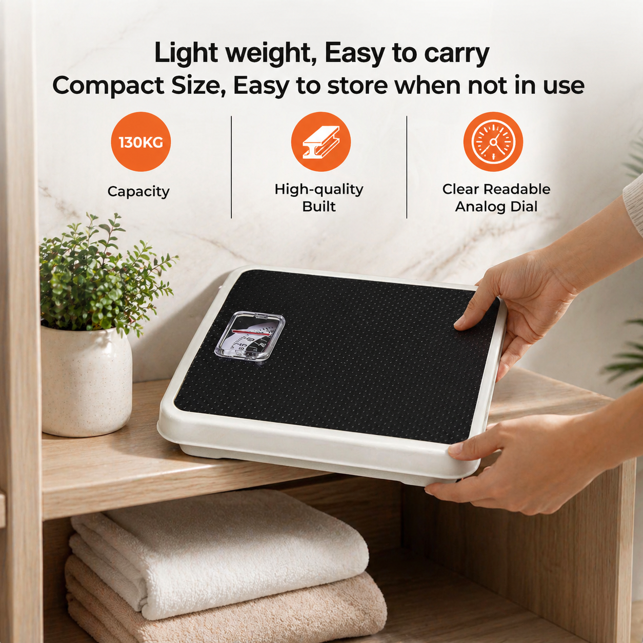 Geepas Mechanical Health Scale GBS4169N | 130kg Capacity | Analog Dial | Durable Metal Body