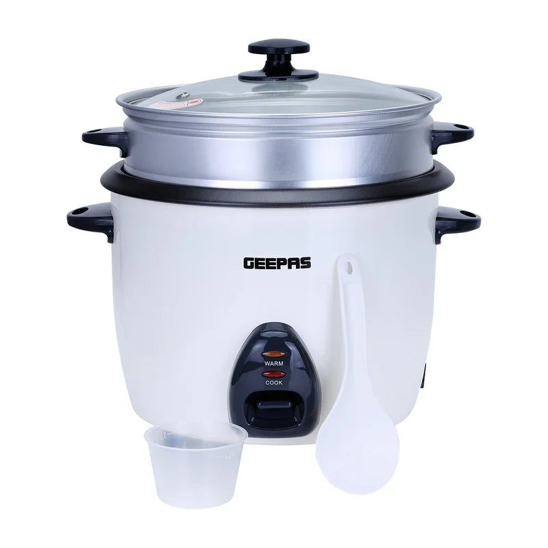 طباخة أرز جيباس الأوتوماتيكية سعة 2.2 لتر GRC4326 - تطبخ وتبخّر وتحافظ على دفء الطعام مع وعاء غير لاصق 