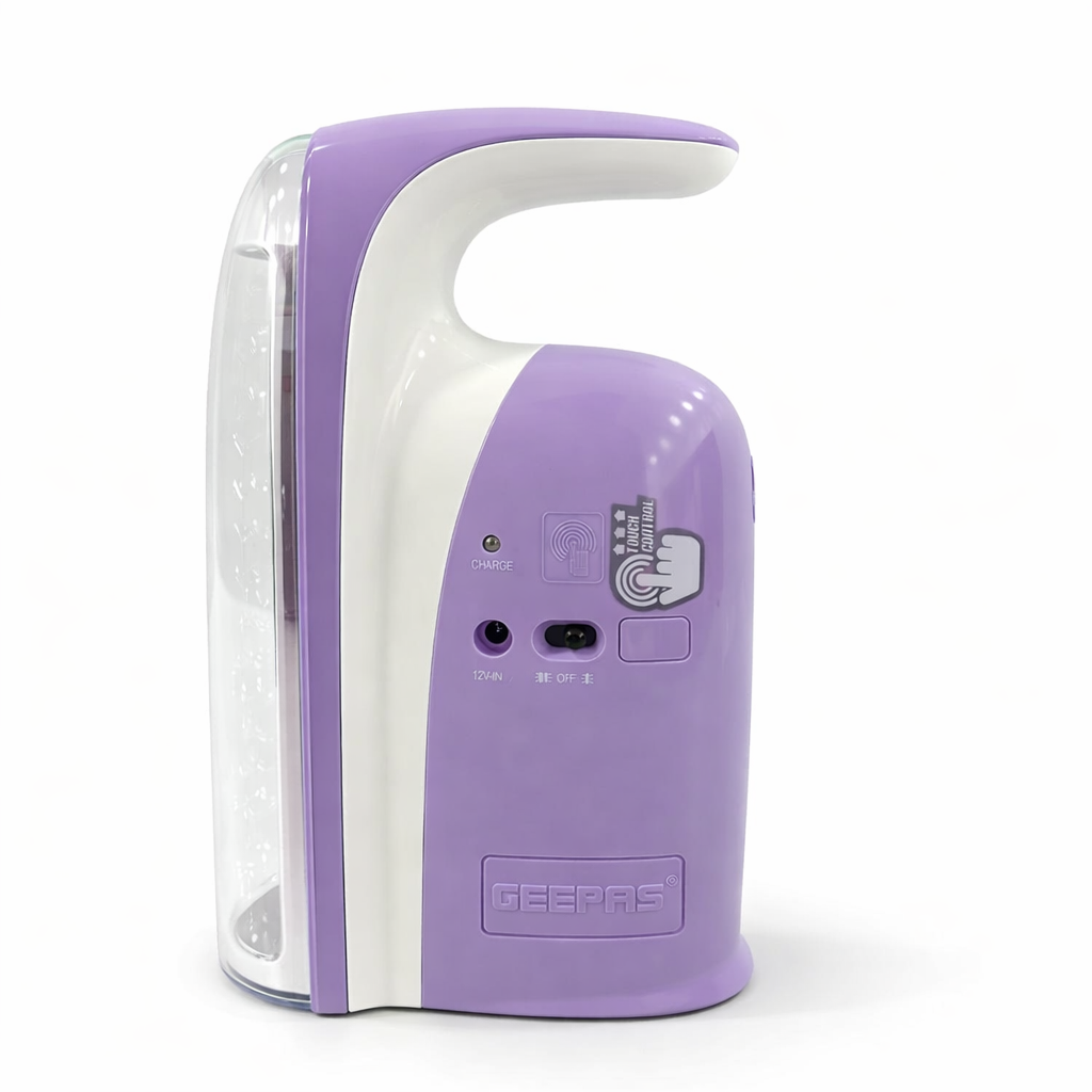 Geepas GEFL4673 Rechargeable LED Lantern & Flashlight Combo | 150 Hours | 24+8 LED | DC 12V Input | 2 Years Warranty