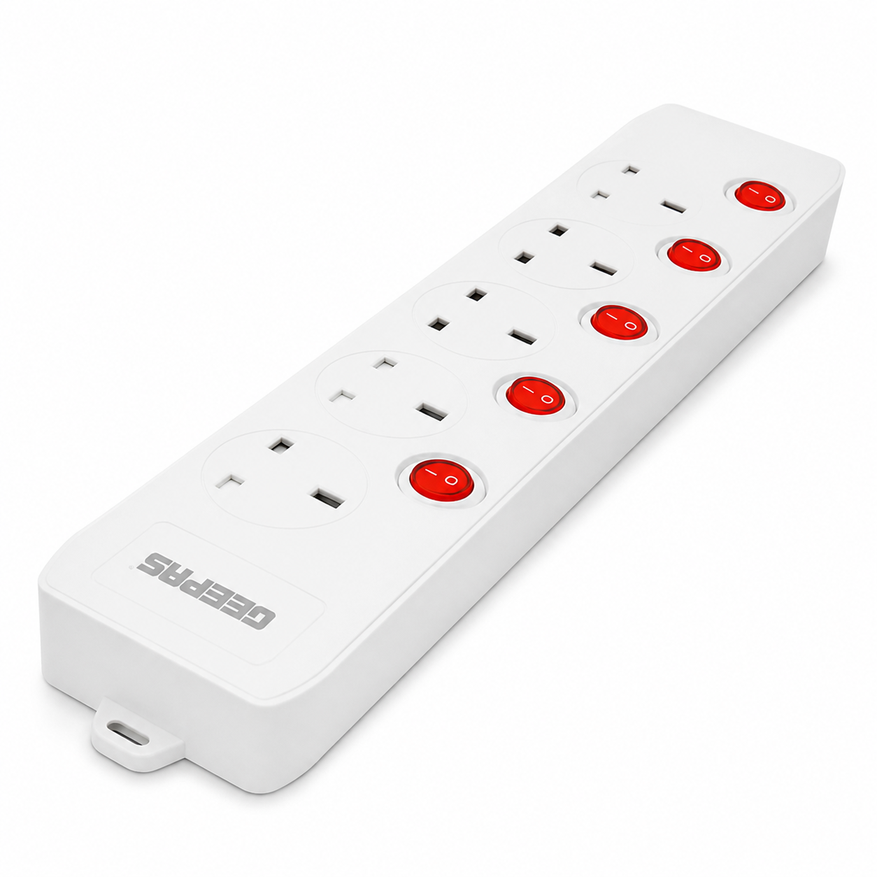 Geepas Multiple Cord Extension Set GES58062 | 5 Sockets | 3M Cable | 13A Power Strip with Switches