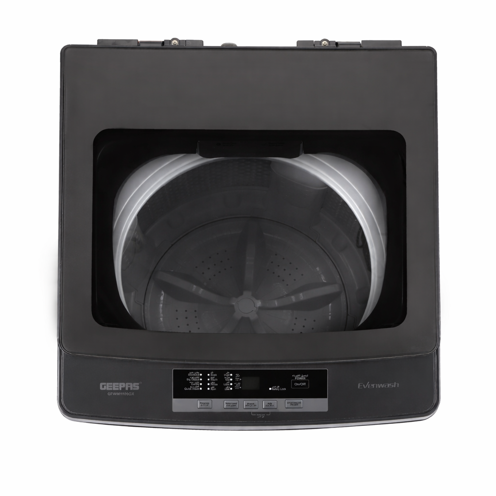 Geepas 10KG Fully Automatic Washing Machine GFWM1109LCS | Digital Display | Air Dry | Child Lock
