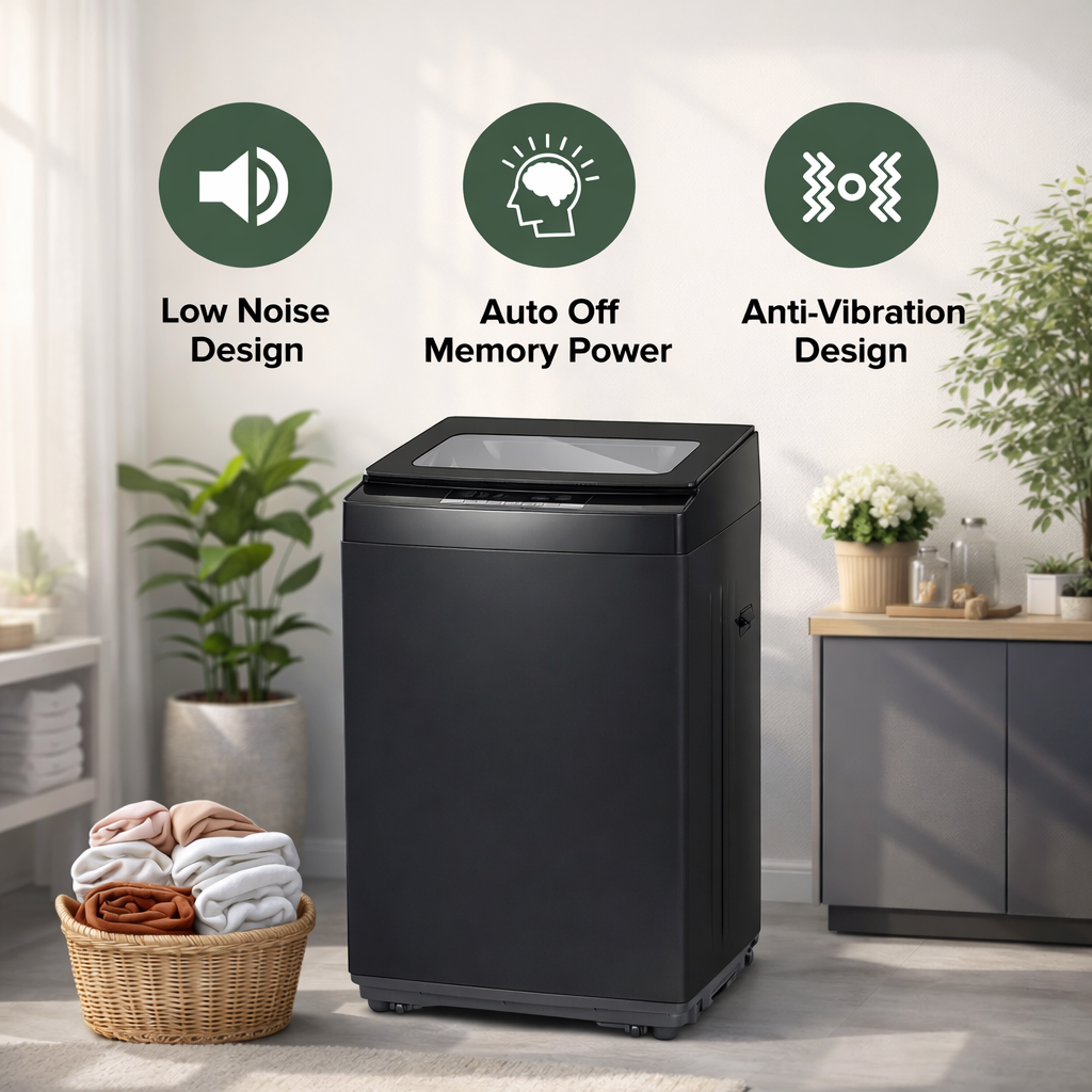 Geepas 7KG Fully Automatic Washing Machine GFWM7800LCS | Digital Display | Air Dry | Child Lock