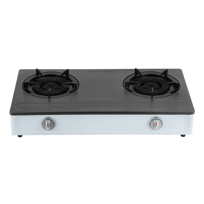 Geepas Stainless Steel Gas Cooker 2 Burner GGC31048 | Auto Ignition | Low Gas Consumption | Easy Clean