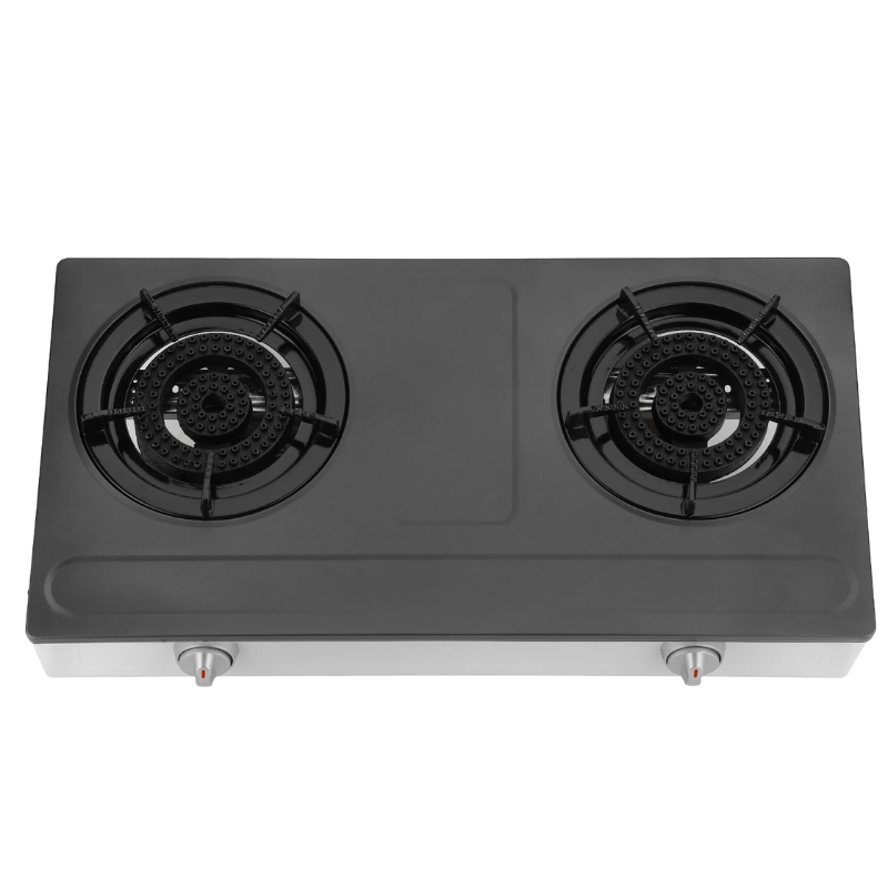 Geepas Stainless Steel Gas Cooker 2 Burner GGC31048 | Auto Ignition | Low Gas Consumption | Easy Clean