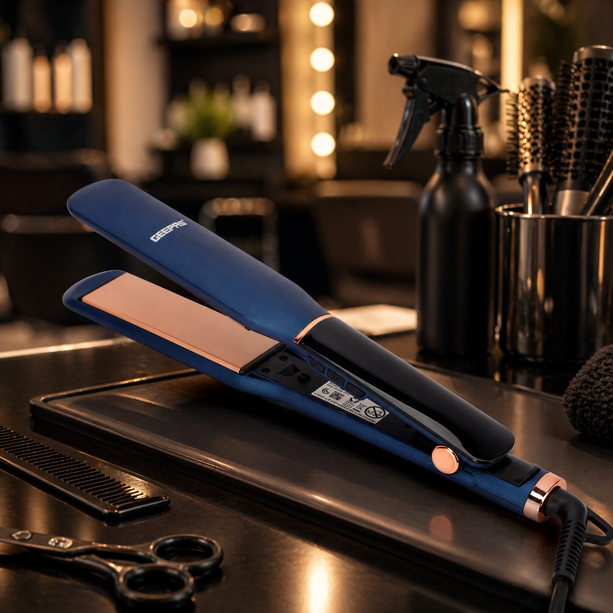 Geepas Digital Hair Straightener 70W GHS86076 | Ceramic Plates | LCD Display | Auto Shut-Off